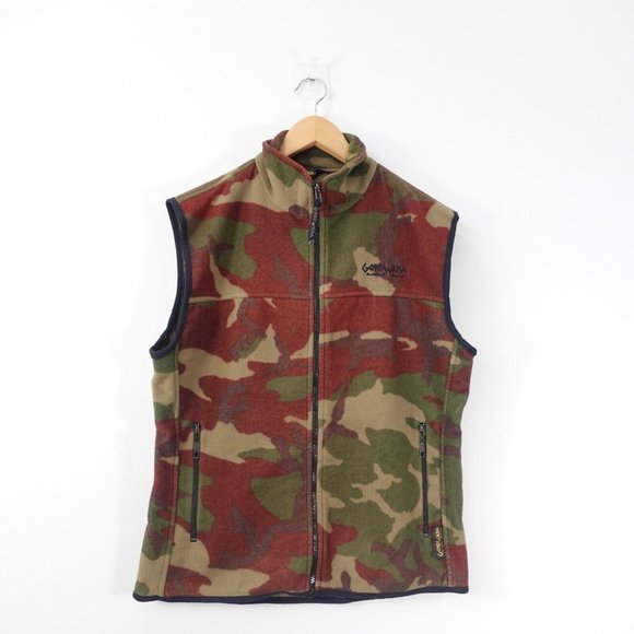 Camo Vest Men Medium Camouflage Hunting Safari Puzzle Fleece Gondwana AUSTRALIA - Picture 1 of 8